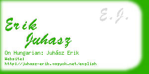 erik juhasz business card