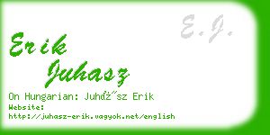 erik juhasz business card